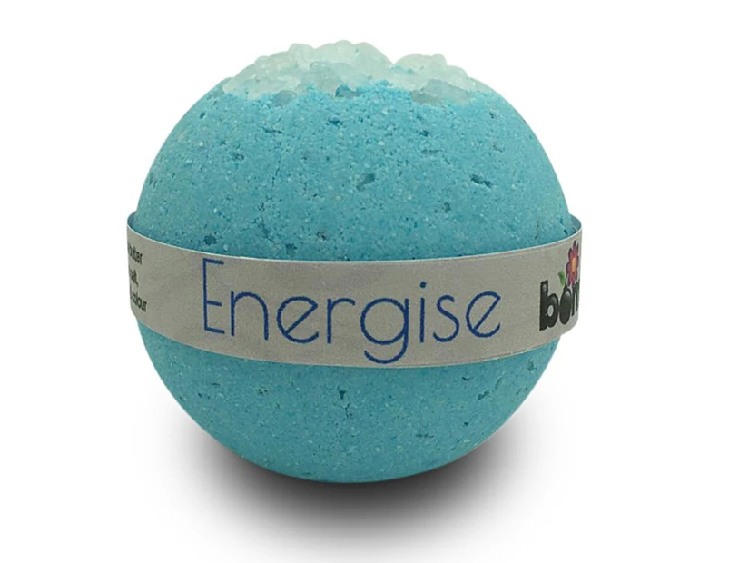 Energise Bath Bomb with Epsom Salts and Coconut Oil the Muscle Mind Body Soak by Bomd - Blue
