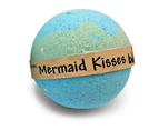 Mermaid Kisses Bubble Bath Fizzy Bath Dust & Creamy Bubble Bath Bomb Coconut Lime Tropical Set of 2 - Blue