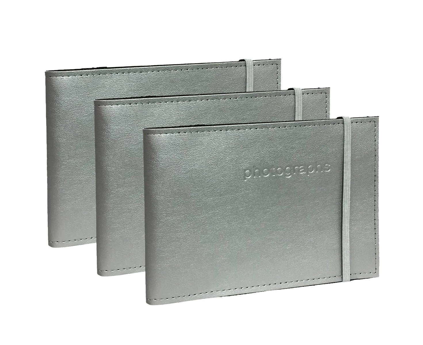 Citi Leather Album - Silver 52 Photos 3 Pack Bundle