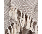 La'Grace 100% Cotton Handloom Herringbone Weave Cotton Throws - Beige 150 x 125 cm