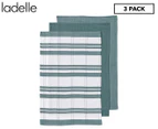 Ladelle Repose Check Kitchen Towel 3-Pack - Gum Leaf