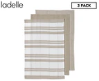 Ladelle Repose Check Kitchen Towel 3-Pack - Taupe