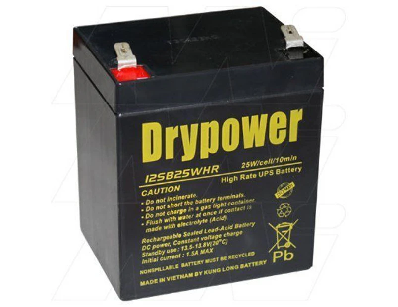 Drypower 12SB25WHR 12V 5Ah SLA Battery for Standby UPS.Suit 12FGH23 12FGHL22