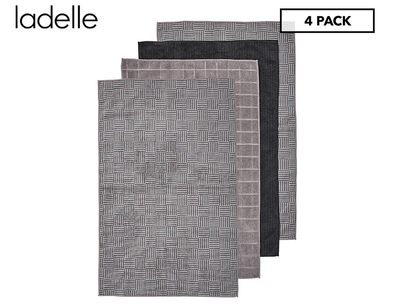 Ladelle Benson Kitchen Towel 4-Pack - Charcoal Microfibre