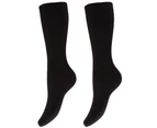 Floso Womens Thermal Winter Wellington/Welly Boot Socks (2 Pairs) (Black) - W259