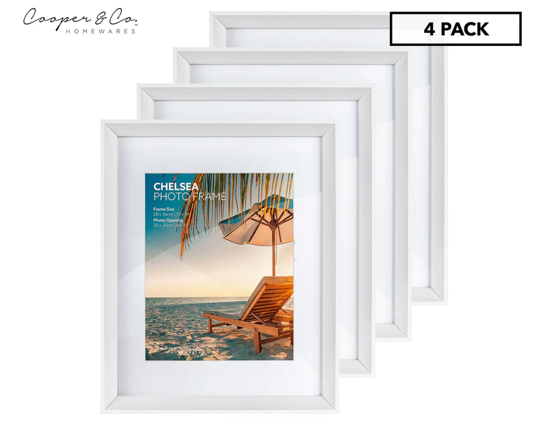 Set of 4 Cooper & Co. 28x36cm Premium Gallery Photo Frames - White