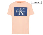 Calvin Klein Jeans Youth Boys' Hybrid Logo Crew Neck Tee / T-Shirt / Tshirt - Tropical