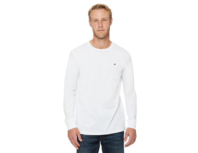 Tommy Hilfiger Men's Nantucket Long Sleeve Tee / T-Shirt / Tshirt - Bright White