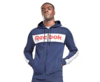 Reebok Men's Training Essentials Linear Logo Zip-Up Hoodie - Vector Navy/White