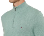 Tommy Hilfiger Men's Barry Solid Quarter Zip Sweater - Light Green