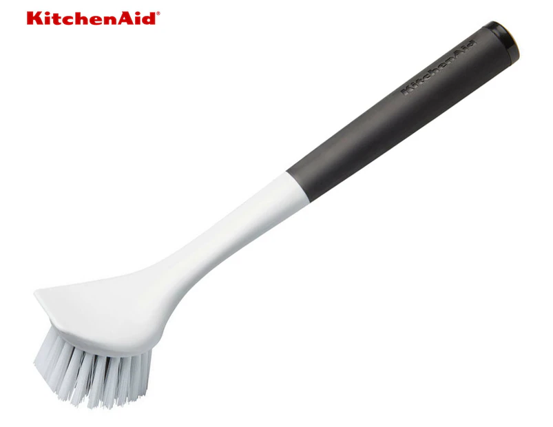 KitchenAid 15cm Pot & Pan Brush w Scraper - White