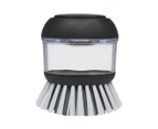 KitchenAid 9cm Soap Dispensing Palm Dish Brush - Black/Clear
