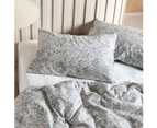 Linen House Aggie Flannelette Quilt Cover Set - Grey