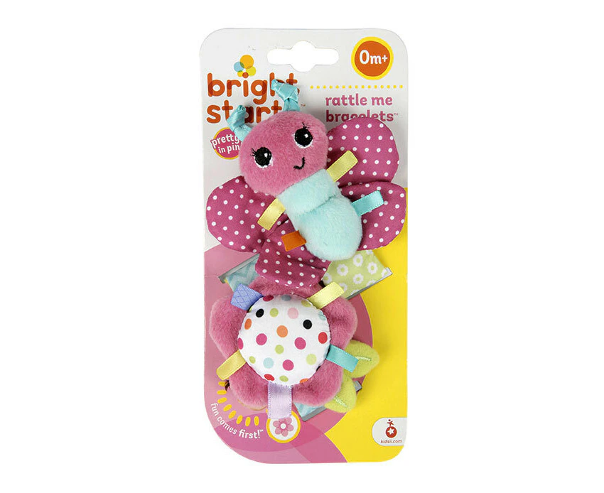 Bright Starts Rattle Me 11cm Bracelets Crinkle Soft/Plush Toys Newborn/Baby 0m+