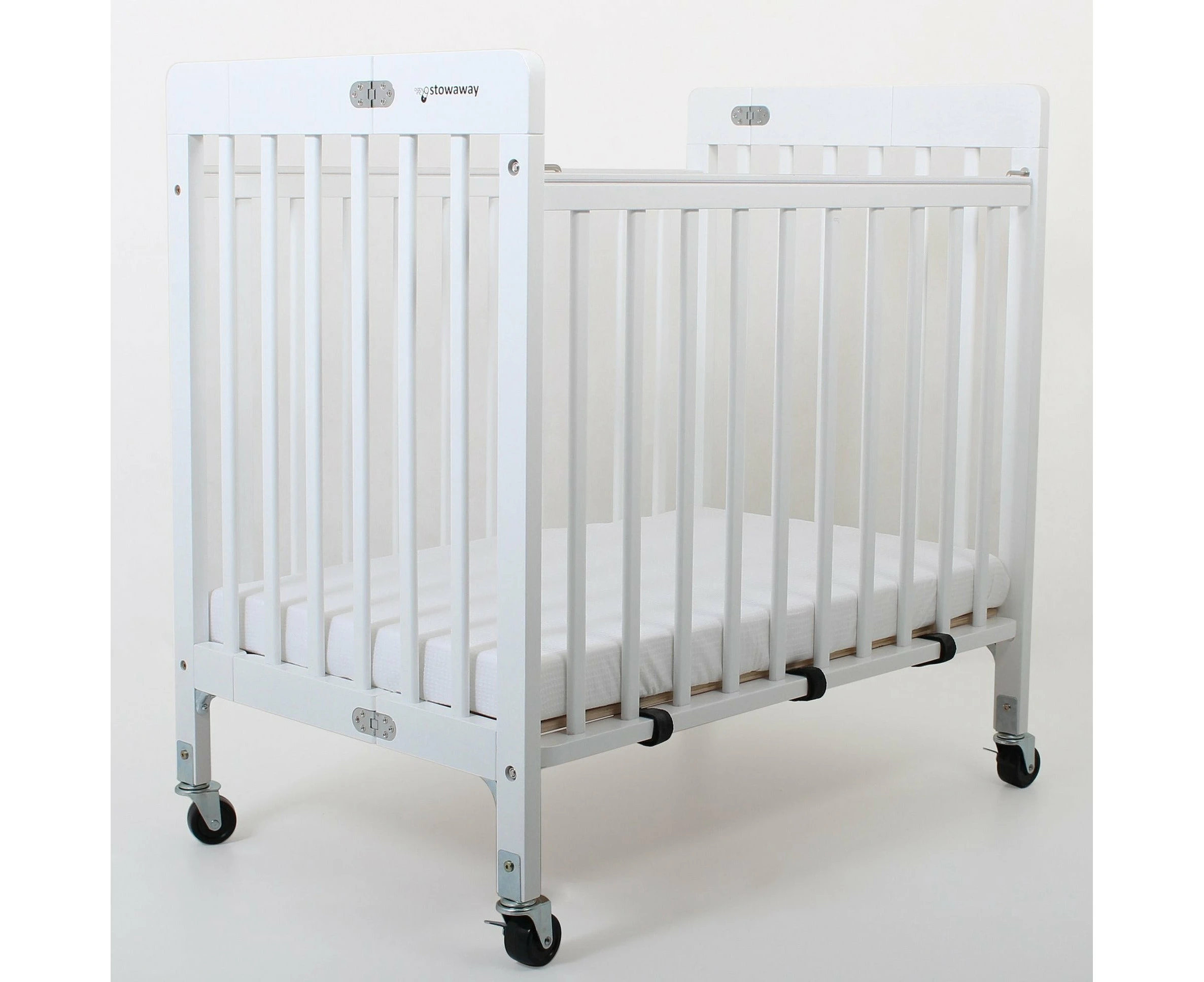 Stowaway Foldable Wooden Cot (White)