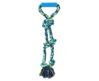 Paws & Claws 50cm Twin Knotted Rope Tugger Toy + Handle - Blue/Green