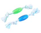 2 x Paws & Claws 20cm Fresh Breath Pet Dental Rope Mint Flavour - Aqua