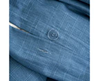 100% Slub Cotton Quilt Doona Duvet Cover Set Blue