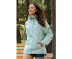 Mountain Warehouse Womens Rain Jacket Waterproof Packable Packaway Coat Ladies - Greens
