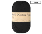 Malli Acrylic Knitting Yarn 100g - Black
