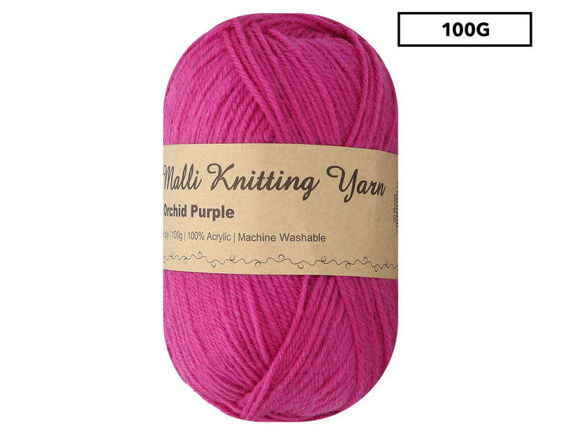 Malli Acrylic Knitting Yarn 100g - Orchid Purple
