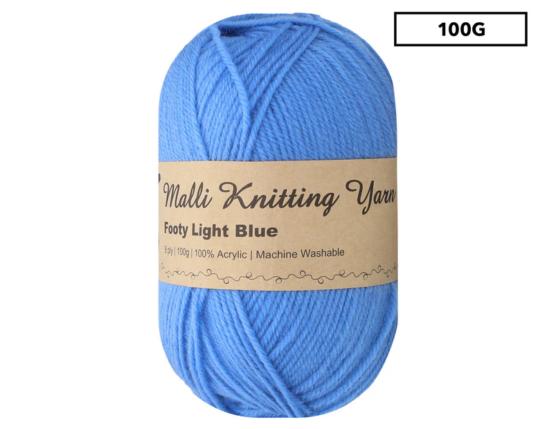 Malli Acrylic Knitting Yarn 100g - Footy Light Blue