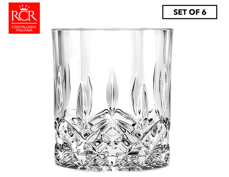 Set of 6 RCR Cristalleria 300mL Opera Crystal Liquor Glasses