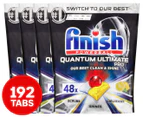 4 x 48pk Finish Powerball Quantum Ultimate Pro Dishwashing Tablets Lemon Sparkle