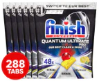 6 x 48pk Finish Powerball Quantum Ultimate Pro Dishwashing Tablets Lemon Sparkle