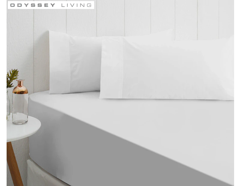 Odyssey Living Breathe Percale Fitted Sheet - White Snow