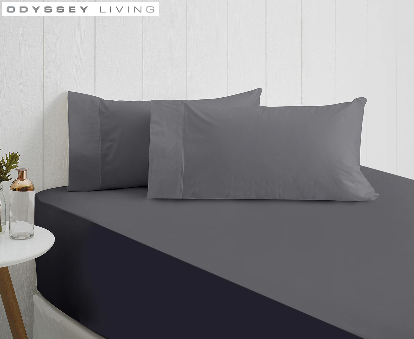 Odyssey Living Breathe Percale Fitted Sheet - Charcoal