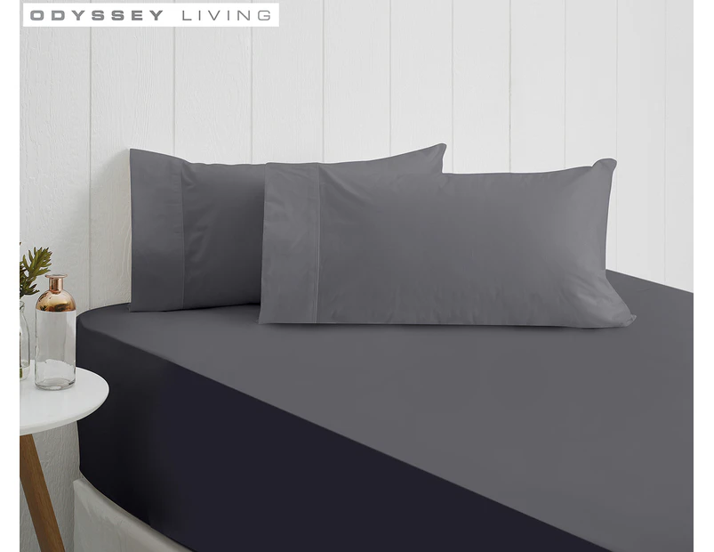Odyssey Living Breathe Percale Fitted Sheet - Charcoal