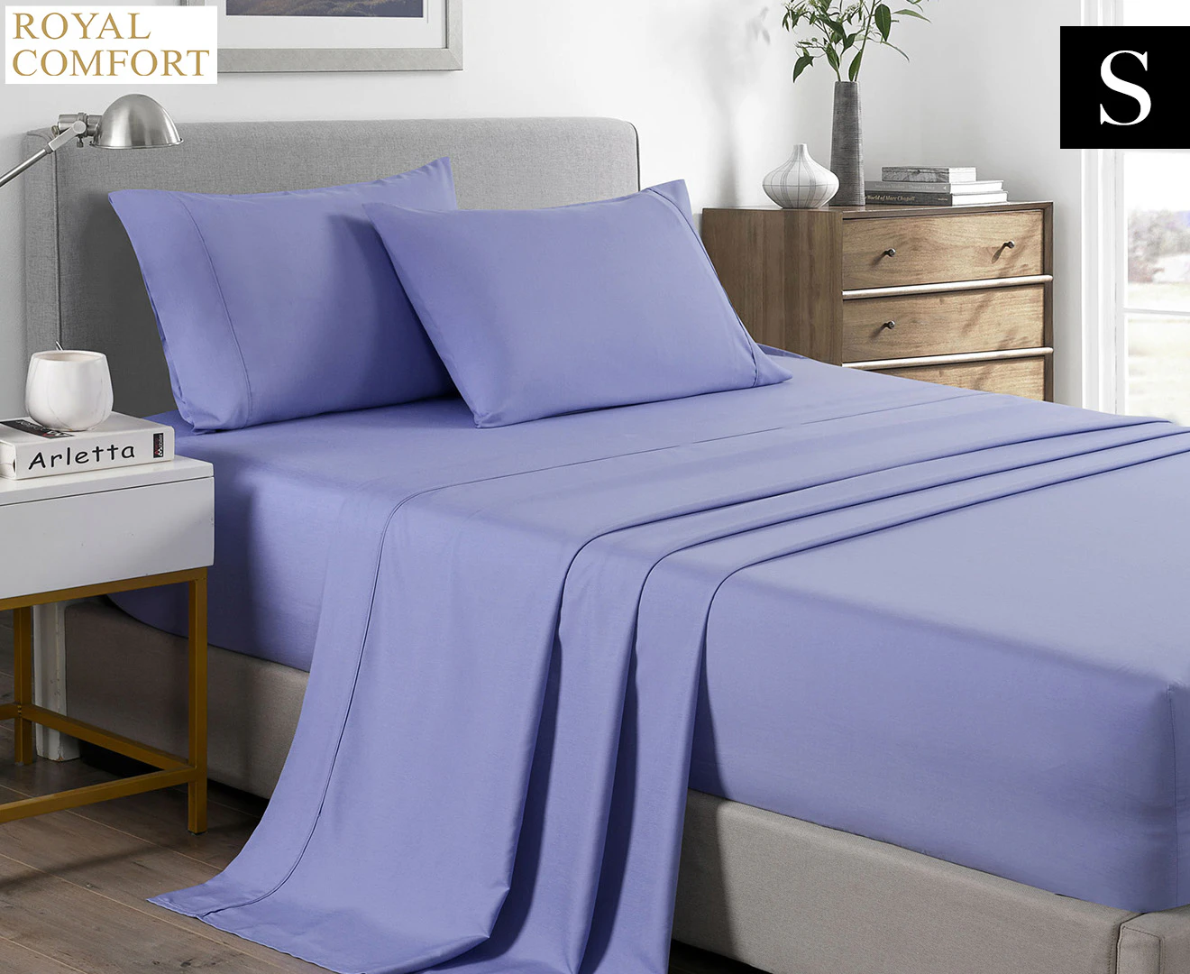 Royal Comfort 2000TC Bamboo Cooling Sheet Set - Mid Blue