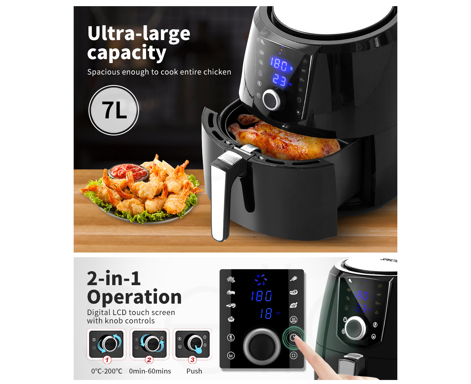 Buy Wholesale China Deep Fryers Deep Air Fryer Without Oil 5.2l Ce