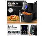 Spector 7L Air Fryer LCD Cooker Deep Fryers Oven Oil Free Low Fat Healthy Black