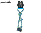 Paws & Claws 50cm Twin Knotted Rope Tugger Toy + Handle - Blue/Green