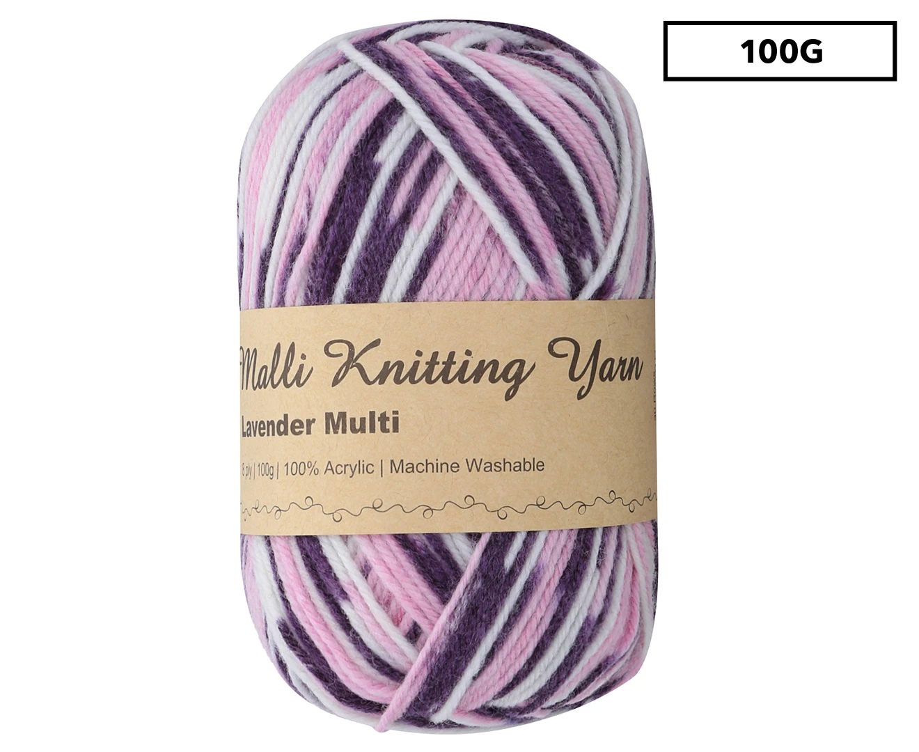 Malli Lavender Acrylic Knitting Yarn 100g - Multi