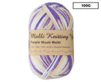 Malli Purple Mash Acrylic Knitting Yarn 100g - Multi