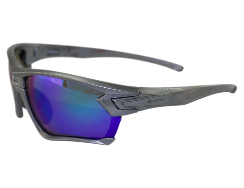 BZ Optics Tour Sunglasses Graphite (Green Mirror Lens) - Grey