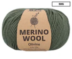 Malli Merino Wool Mix Knitting Yarn 50g - Olivine