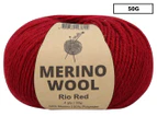Malli Merino Wool Mix Knitting Yarn 50g - Rio Red