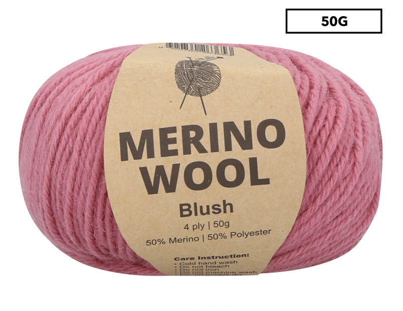 Malli Merino Wool Mix Knitting Yarn 50g - Blush