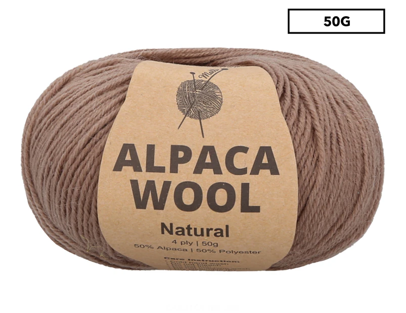 Malli Alpaca Mix Knitting Yarn 50g - Natural