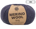 Malli Merino Wool Mix Knitting Yarn 50g - Grey