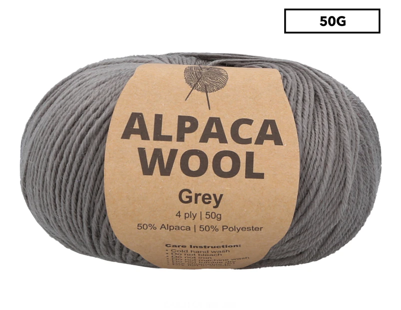 Malli Alpaca Mix Knitting Yarn 50g - Grey