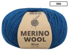 Malli Merino Wool Mix Knitting Yarn 50g - Blue