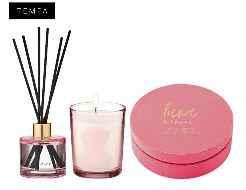 Tempa Peach Orchard Luna Candle & Diffuser Gift Set