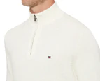Tommy Hilfiger Men's Barry Solid Quarter Zip Sweater - Snow White