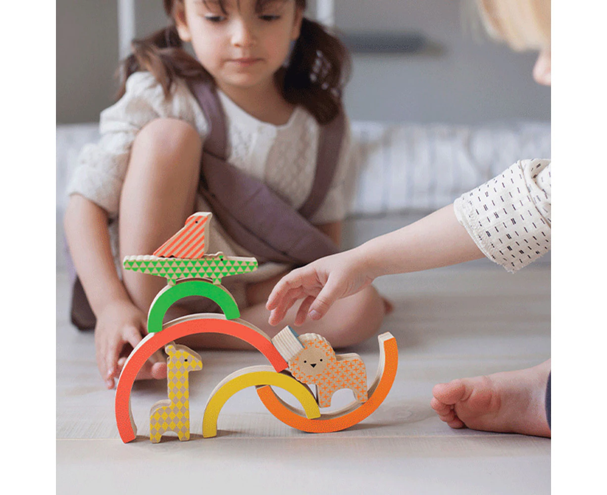 Petit Collage Wild Rainbow Wooden Balancing Game - 2-4 Players