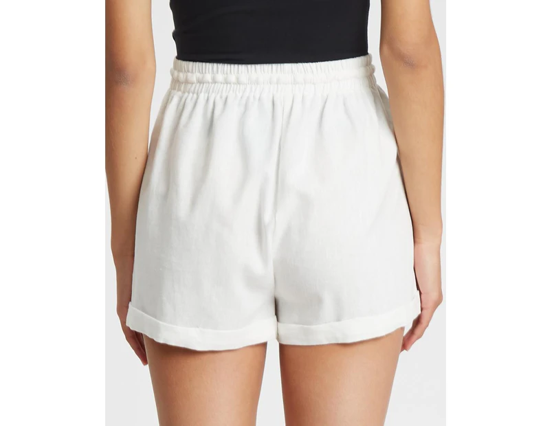 TUSSAH Women's Marielle Shorts - White - Mini Shorts